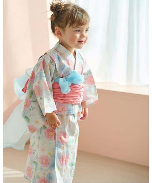 浴衣 花柄浴衣セット キッズ 子供 女の子