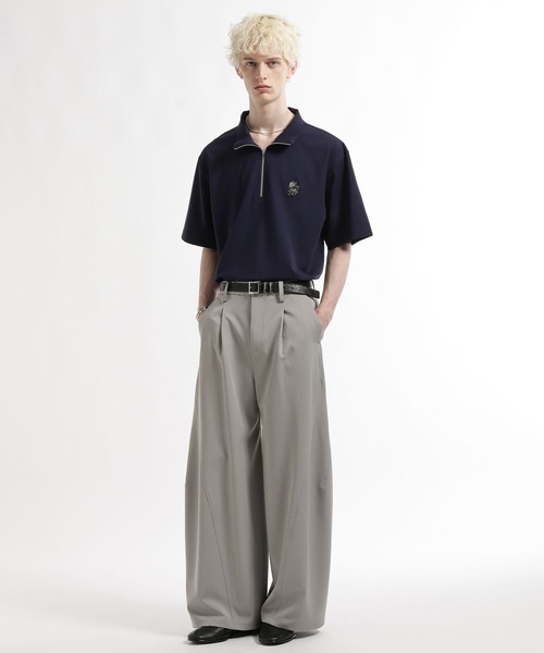 HARE（ハレ） tシャツ 「接触冷感」フラワーHAREパッチハーフジップ