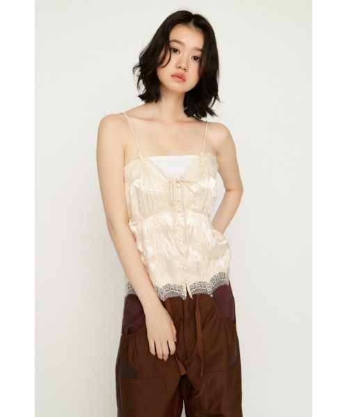 SLY（スライ） キャミソール JQ SATIN LACE CAMI TOPS ジャガード