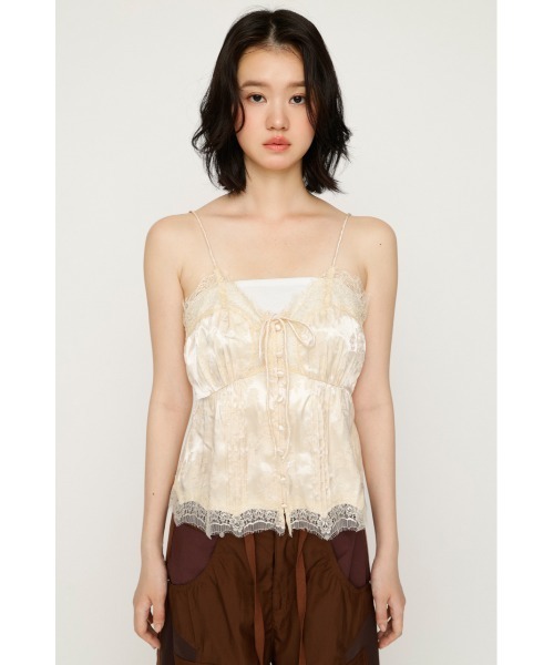 SLY（スライ） キャミソール JQ SATIN LACE CAMI TOPS ジャガード