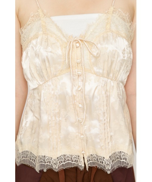 SLY（スライ） キャミソール JQ SATIN LACE CAMI TOPS ジャガード
