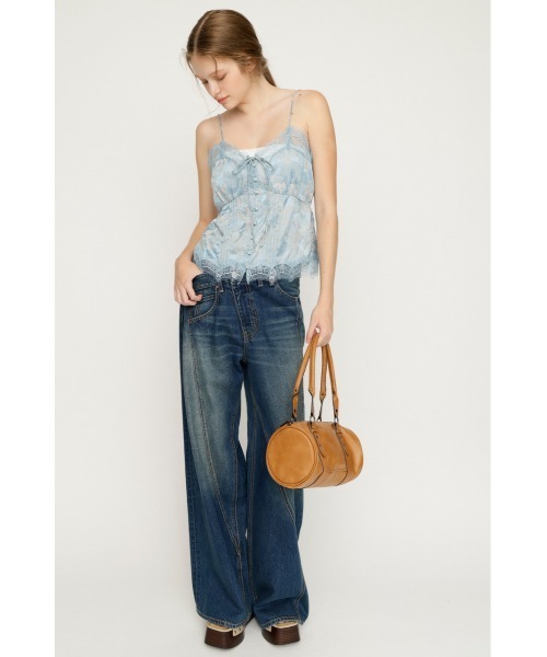 SLY（スライ） キャミソール JQ SATIN LACE CAMI TOPS ジャガード