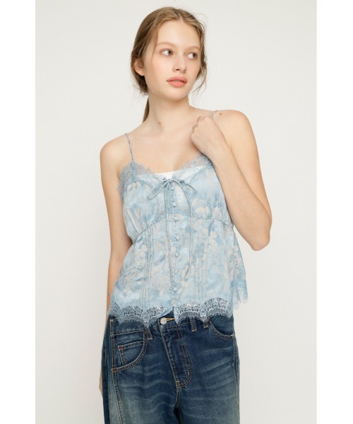 SLY（スライ） キャミソール JQ SATIN LACE CAMI TOPS ジャガード