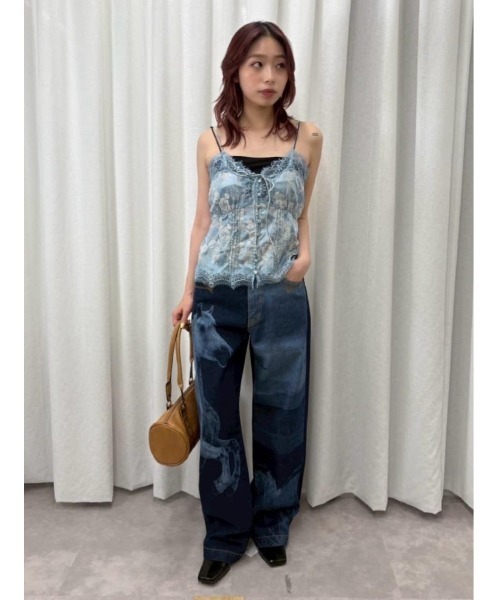 SLY（スライ） キャミソール JQ SATIN LACE CAMI TOPS ジャガード