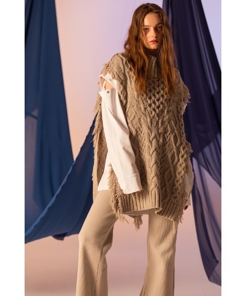 AULA AILAニット AULA AILA/アウラアイラ/BARE TOP SHEER RIB KNIT | ROYAL FLASH