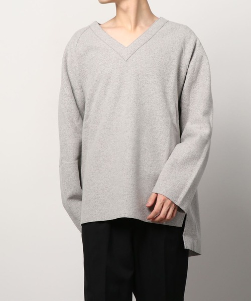 VOAAOV ニット 【VOAAOV】 wool ring jersey V-neck sweater