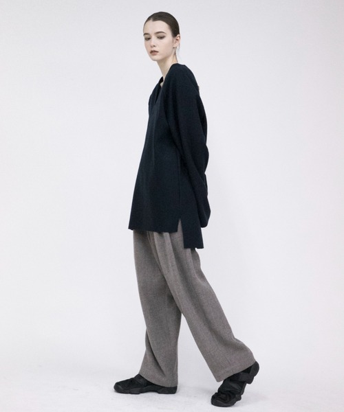 VOAAOV ニット 【VOAAOV】 wool ring jersey V-neck sweater