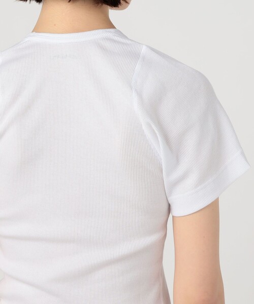 【トゥモローランド】リブカットソー 白 TOMORROWLAND（トゥモローランド） tシャツ OVERNEATH リブTシャツ