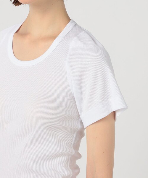 【トゥモローランド】リブカットソー 白 TOMORROWLAND（トゥモローランド） tシャツ OVERNEATH リブTシャツ