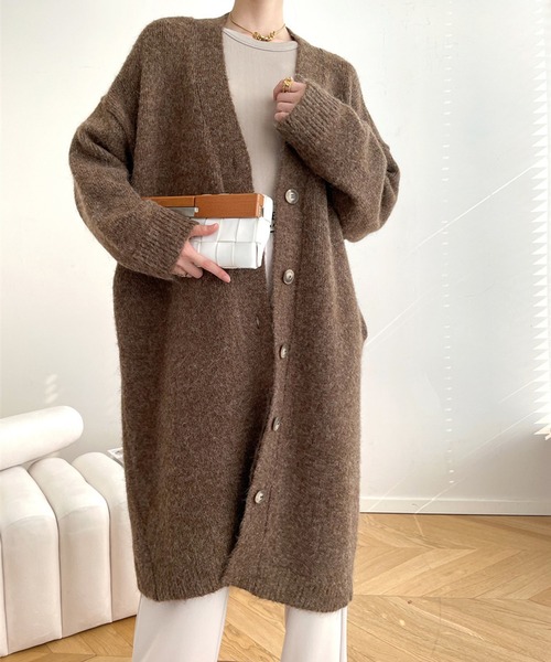 aimoha（アイモハ） カーディガン ミディアム丈ニット編みカーディガン