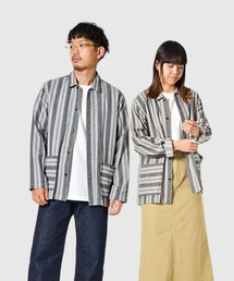 トップス V-NECK JACKET - DOBBY STRIPE snow peak C/L Dobby Stripe Jacket メンズ レディース