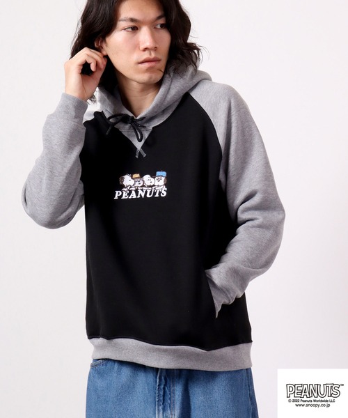 PEANUTS パーカー スヌーピー ラグラン パーカー レディース メンズ