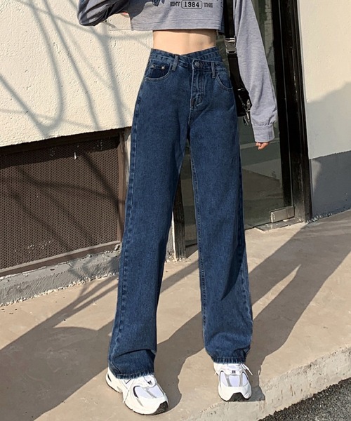 ジーンズ デニム デニムパンツ ハイウエストワイドデニム