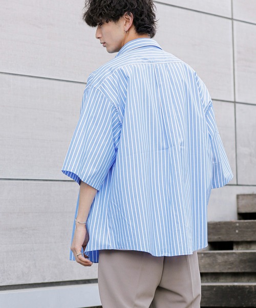 boohoo MAN★オーバーサイズ 半袖 ボタン留め シャツ ワイシャツ セール】Oversize Drop shoulder short sleeve BD shirt