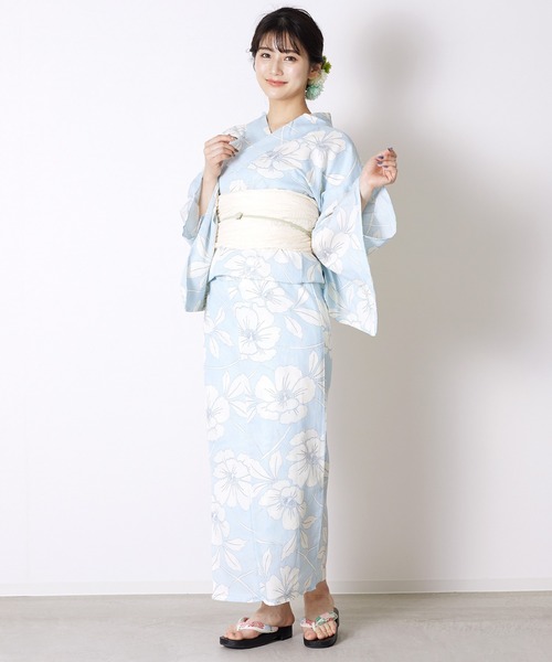 浴衣 綿麻仕立て上がり浴衣2点セット レディース : ZOZOTOWN Yahoo!店