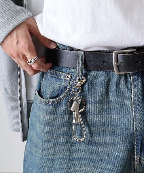 calee フリンジ　キーホルダー CALEE - Studs leather tassel key ring (Black) / タッセル型