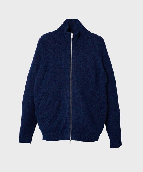 セーター ニット 「ATON/エイトン」WOOL MOHAIR ZIP UP CARDIGAN メンズの画像