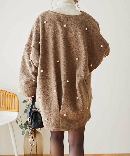 ANUKE (アンヌーク）Collarless Shaggy Coat 即日発送 B02494 anuke