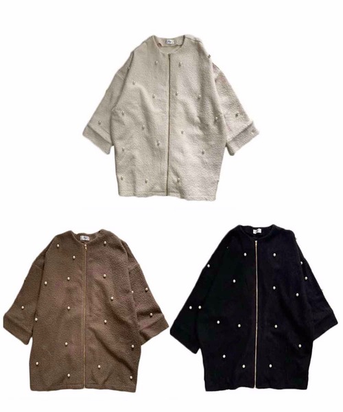 Myu - 【新品】Myu ミュー　ドットパール ブークレオーバーコクーンジャケットコート Myu（ミュー） ドットパール ブークレオーバーコクーンジャケット