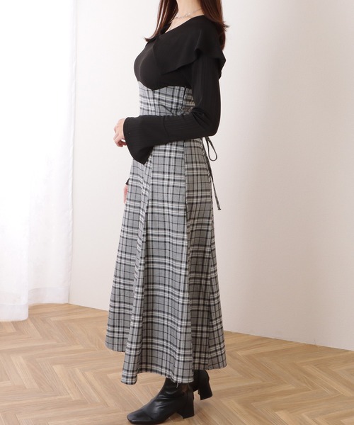 Lace Ladies（レースレディース） ワンピース ビッグカラー チェック柄