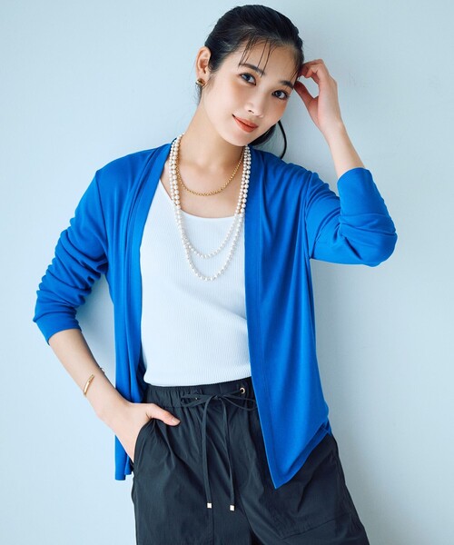 カーディガン 「WEB限定カラーあり・接触冷感・UVカット」PINION ショートカーディガン レディース