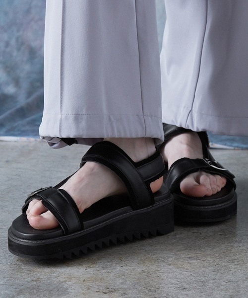 SERACE サンダル 「SERACE」Shark high sole double strap
