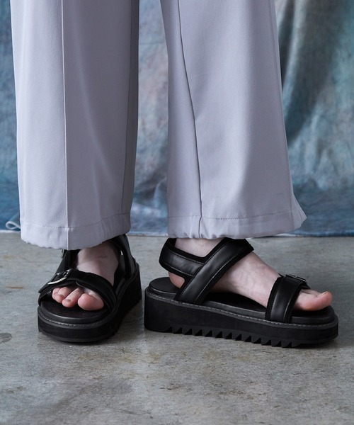 SERACE】Shark high sole double strap sandal / シャークハイ