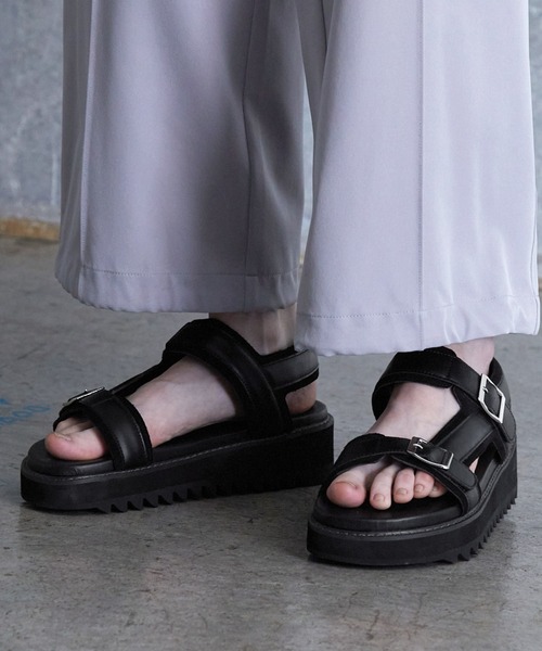 SERACE サンダル 「SERACE」Shark high sole double strap sandal