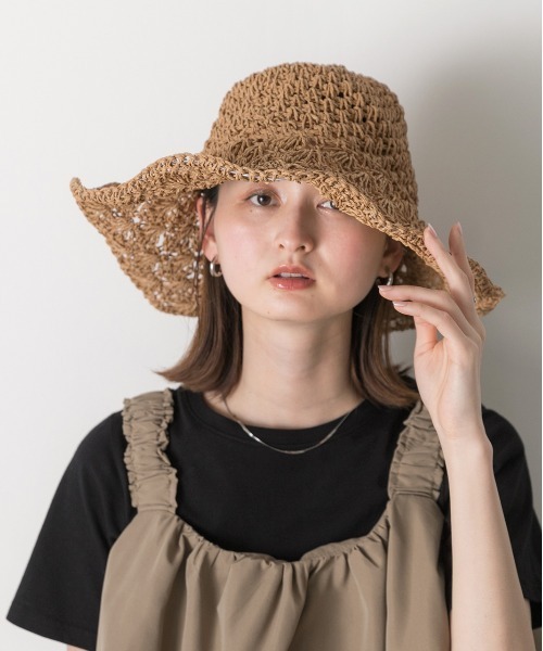 ad thie（アドティエ） 帽子 ハット つば広 ストローハット レディース