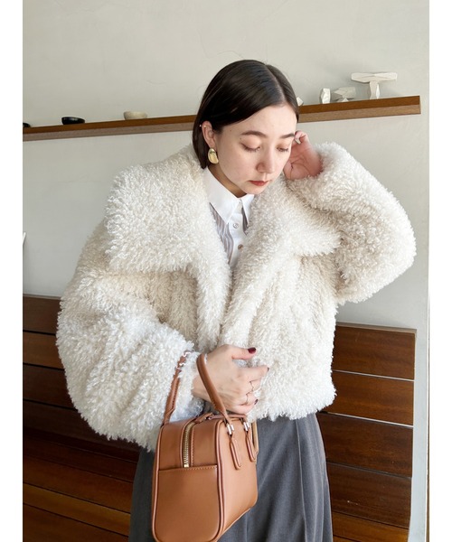 SNIDEL アウター 2wayカラープードルファーコート レディース  