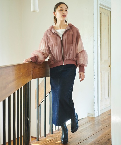 パーカー 「ZOZO限定」ソフトチュールジップパーカー レディース tocco closet パーカー 「ZOZO限定」ソフトチュールジップ
