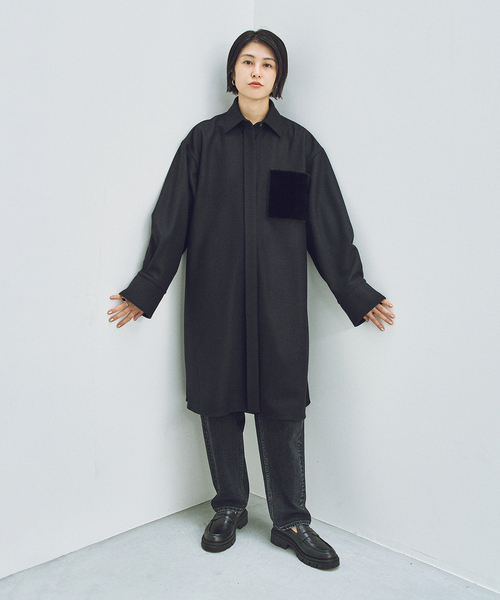 HARDY NOIR ワンピース ウールジャージシャツワンピース : ZOZOTOWN  