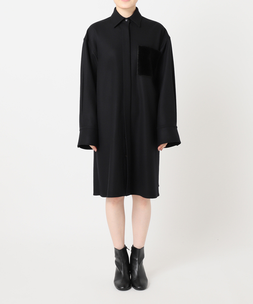 HARDY NOIR ワンピース ウールジャージシャツワンピース レディース 