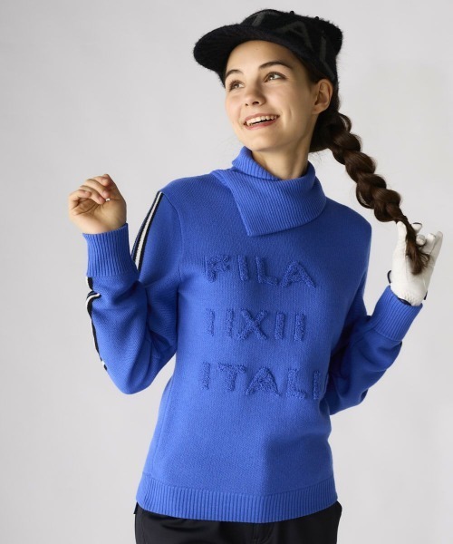 ニット セーター FILA GOLF/フィラゴルフ ゴルフウェア ブランド ロゴ 蓄熱 軽量 モックネック 長袖 ニット セーター レディース FILA GOLF ニット セーター GOLF/フィラゴルフ ゴルフウェア