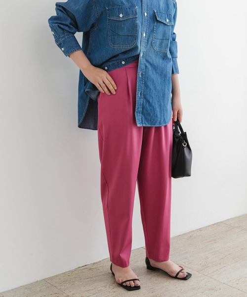 F by ROSSO（エフバイロッソ） パンツ サテンストレッチカーブフォルム