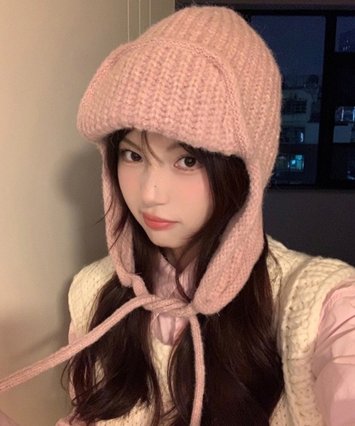 MEMECLE（メメクル） ニット帽 ニットキャップ 「 」耳あて ニット