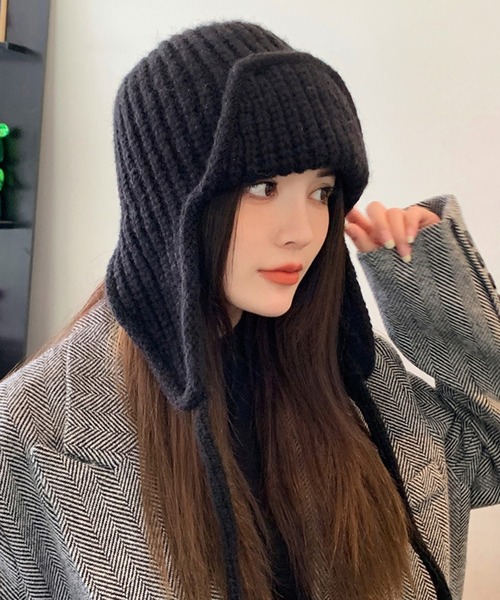 MEMECLE（メメクル） ニット帽 ニットキャップ 「 」耳あて ニット