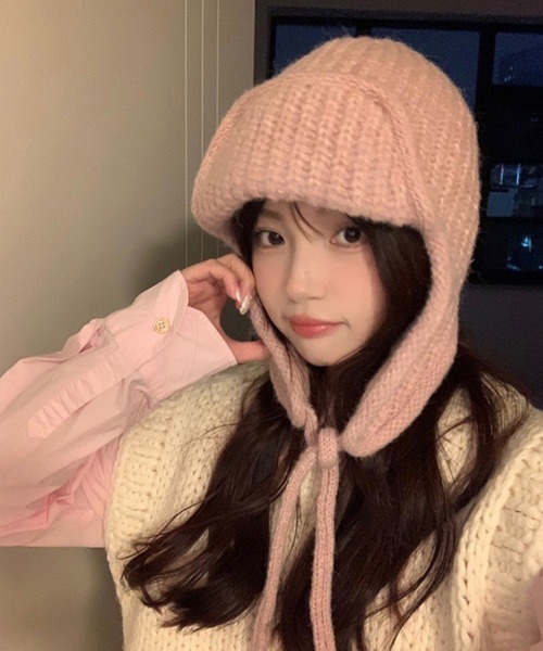 MEMECLE（メメクル） ニット帽 ニットキャップ 「 」耳あて ニット