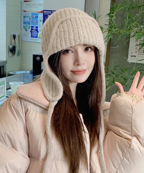 MEMECLE（メメクル） ニット帽 ニットキャップ 「 」耳あて ニット