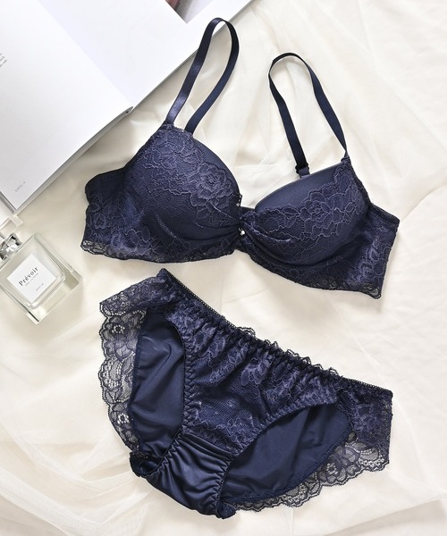 Honeys（ハニーズ） ブラジャー ショーツセット レース使いブラセット