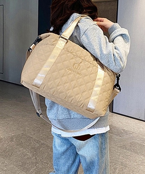 ｌOUNIE　キルティングボストンバック　シルバー未使用 LENK＞ボストンバッグ（ボストンバッグ）｜green label relaxing
