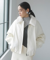 VIS ブルゾン アウター 「エコファー取外し可能」合皮中綿ブルゾン