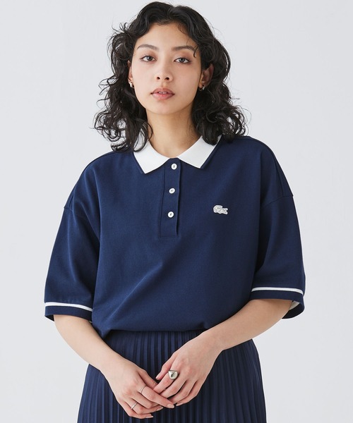 [LACOSTE] рубашка-поло с коротким рукавом 36 белый женский 