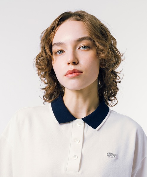 [LACOSTE] рубашка-поло с коротким рукавом 36 белый женский 
