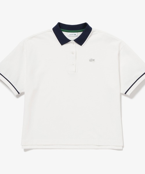 [LACOSTE] рубашка-поло с коротким рукавом 36 белый женский 