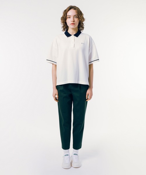[LACOSTE] рубашка-поло с коротким рукавом 36 белый женский 