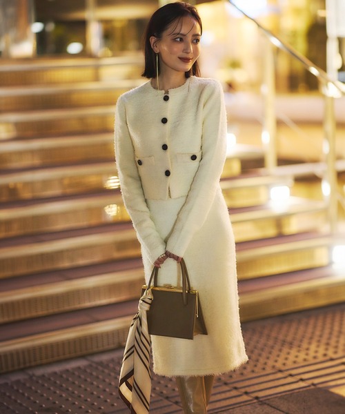 anuans セットアップ　ニットジャケット&ニットワンピース anuans（アニュアンス） ワンピース カーディガンニットセットアップ