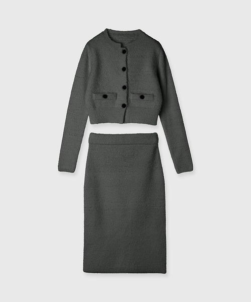 anuans セットアップ　ニットジャケット&ニットワンピース anuans（アニュアンス） ワンピース カーディガンニットセットアップ