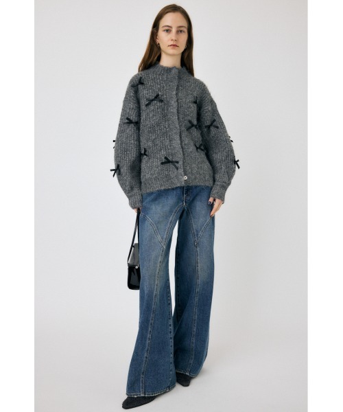 moussy RIBBON FANCY カーディガン グレー MOUSSY カーディガン RIBBON FANCY レディース : ZOZOTOWN Yahoo
