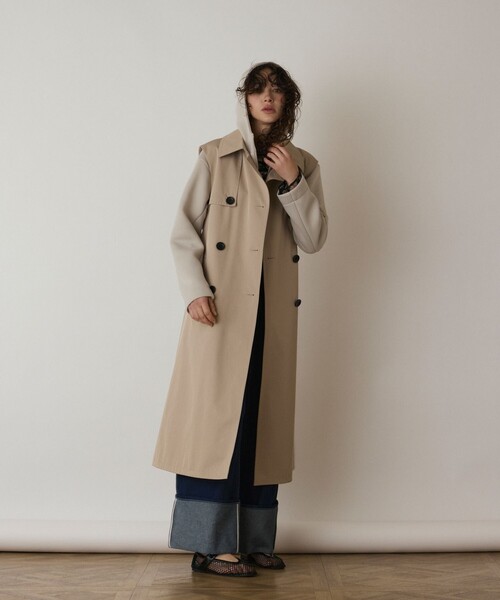 Diagram GRACECONTINENTAL トレンチコート　ビジュ　36 ジャケットレイヤードトレンチ / GRACE CONTINENTAL | GRACE